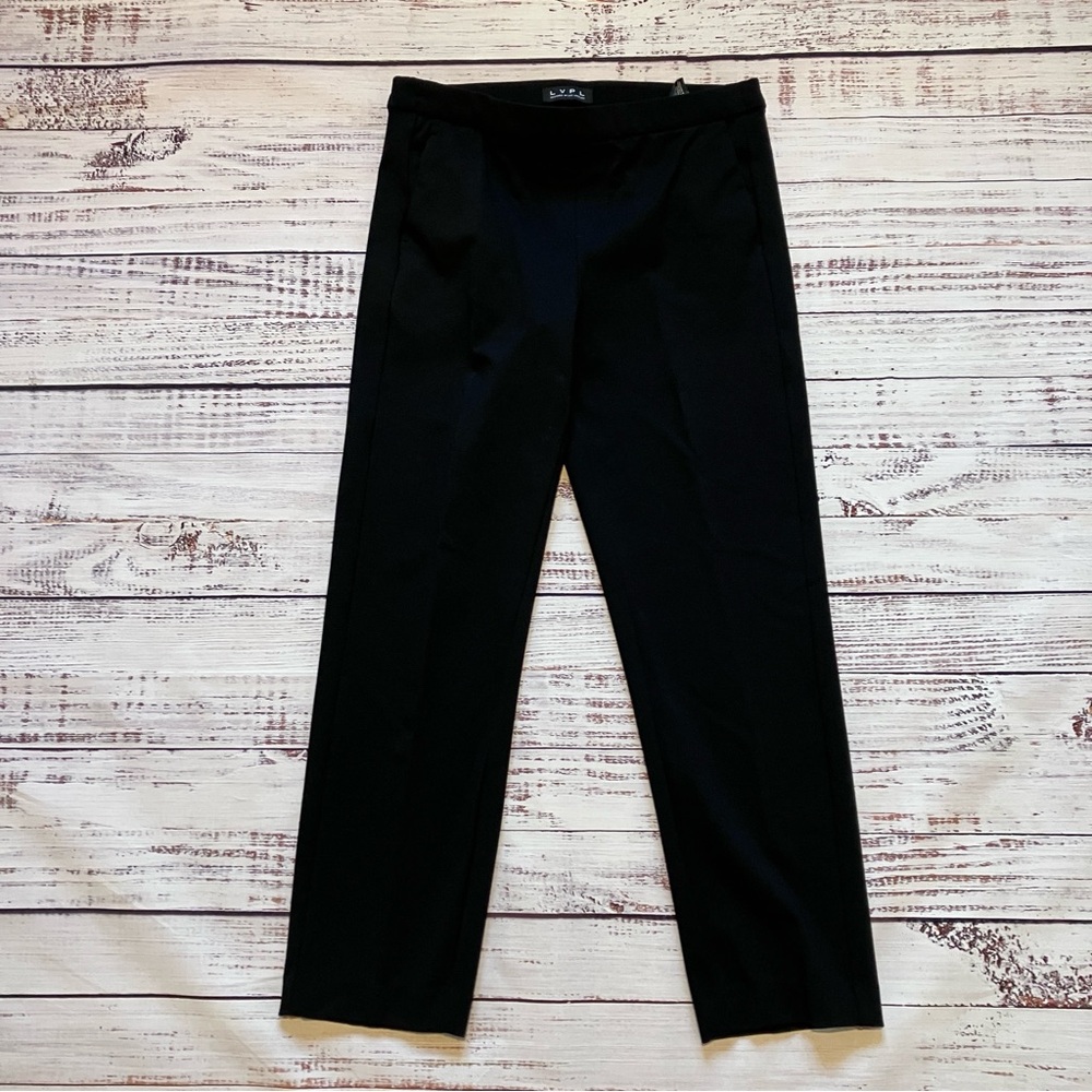 LVPL Women's Straight Leg Black Trousers with Pockets, 6